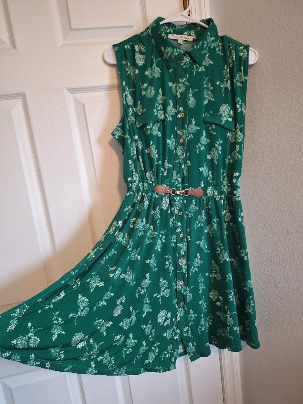 Green Floral Midi Dress